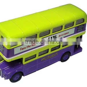 1/72 Die Cast Metal Pull Back Bus Toys thumbnail-1