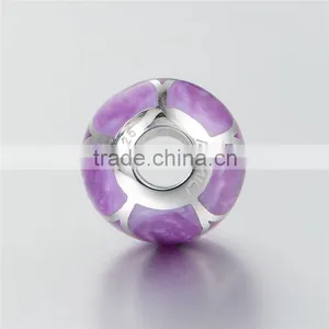 2016 European Romantic Purple Color Enamel S925 Charm Bracelet thumbnail-3