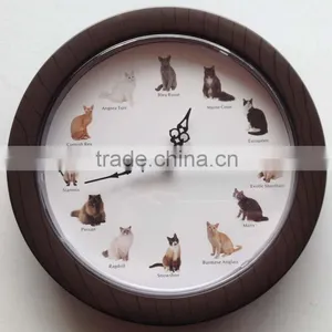 8 Inch Round Cat Sound Clock thumbnail-1