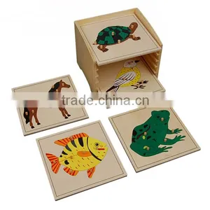 Educational Equipment Animal Puzzle Cabinet With 5 Puzzles (horse,fish,turtle,bird,frog) thumbnail-1