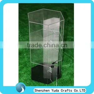 Plexiglass 3 Tiers Customized Display Case With Key Manufacturing High Transparent Acrylic Display Case With Revolving Base thumbnail-2