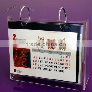 Simple Design One Side Acrylic Table Calendar Display Stand With Metal Hoop Wholesale thumbnail-2