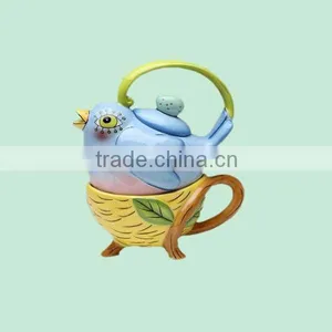 Wholesale Handmade Flight Blue of Fancy Bird Ceramic Tea Cup thumbnail-1