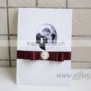 Handmade Wedding Guestbook With Lace Hardcover thumbnail-4