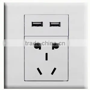 Dual AC 100V-250V AU Wall Socket 2 USB Port DC 5V 2.1A Mains Power Wall Outlet thumbnail-1