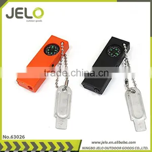 LED Travel Survival Flint Stone Fire Starter Lighter Camping Hiking Tools With Compass Compass thumbnail-1