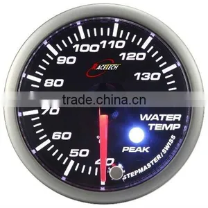 52mm Smoke Lens/ Super White & Amber LED Water Temp Gauge With Warning & Peak Recall thumbnail-1