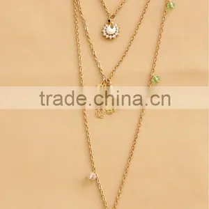MYLOVE Fashion Gold Plated Necklace Cute Butterfly Leaf Pendant Long Polo Chain Sweater Necklace HOT MLSC-17 thumbnail-2