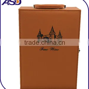 Light Brown Leather Wine Box/packaging Customized Logo Printing thumbnail-2