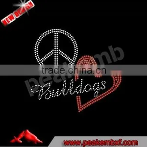 Bulldogs Hot Fix Motif Custom Rhinestone Design T-shirts Iron on Decoration thumbnail-3