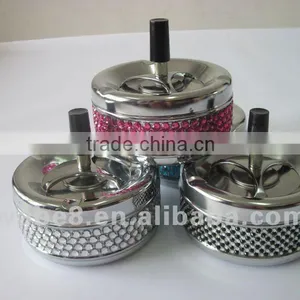 Metal Ashtray With Crystal thumbnail-1