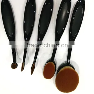 5 Pcs Tooth Brush Shape Oval Makeup Brush Set Private Label MULTIPURPOSE Professional Foundation Powder Brush Kit With Bag thumbnail-3