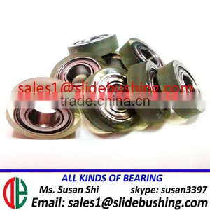 Curtain Window Sliding Door Plain Bearing 625 Wrapped Polyurethane PU Rubber Ball Bearing U V Groove Ring Plastic Coated Bearing thumbnail-6
