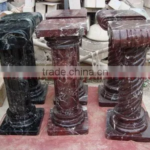 NATURAL RED ZEBRA MARBLE PEDESTALS thumbnail-1