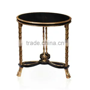 Bisini Luxury 3 Feet Small Coffee Table in Gold, Small Golden Side Table, Living Room Small Round Table thumbnail-1