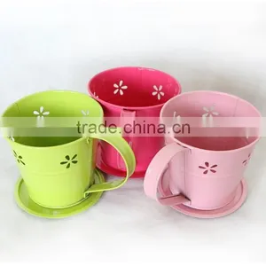 Candy Color Metal Flower Pot Coffee Cup thumbnail-1
