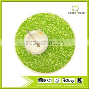 15 Inch Round PE Place Mat In Green - Set of 12 thumbnail-1