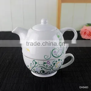 Chaozhou Factory Direct Wholesale Combination of Teapot & Bowl, Ceramic Turkish Tea Pot thumbnail-1