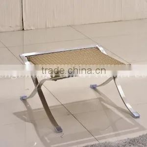 Stainless Steel Frame Rattan Leisure Chair With Ottoman thumbnail-3