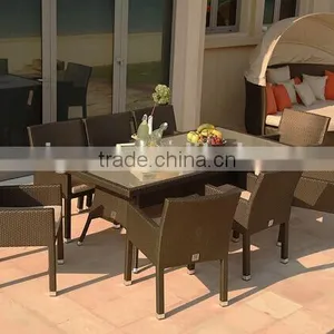 Sigma Outdoor Dining Furniture Rattan Royal Dining Set Tables and Chairs thumbnail-1