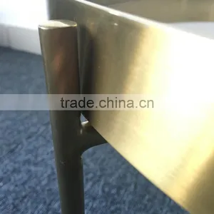 Round Shape Metal Iron Gold Color Folding End Side Table thumbnail-5