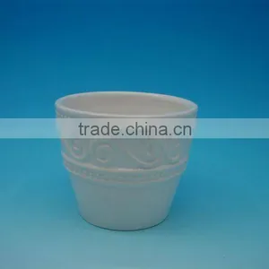 New Design Round White DeHua Ceramic Flower Pot thumbnail-1