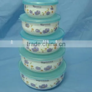 Hot Sale Enamel Food Container 3pcs 5pcs Mixing Bowl Storage Bowl thumbnail-6