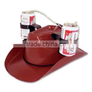 Cowboy Drinking Hat Beer / Soda, Burgundy - Football Games, Parties, Holidays thumbnail-2