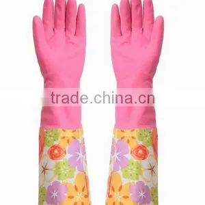 Household All Purpose Retro Funky Floral Design Rubber Gloves Wash up thumbnail-1
