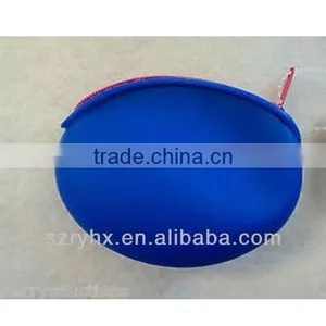Blue Silicone Change Purse Zippered Pouch Coin Mini Wallet Money Holder thumbnail-1