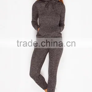 Cotton Polyester Tracksuit For Adults Plain Blank Active Charcoal Grey Track Suit Custom Design Jacket Sweatpants Sports thumbnail-2