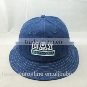 Customize New Design Denim 6 Panel Bucket Hat With 3D Embroidery thumbnail-1