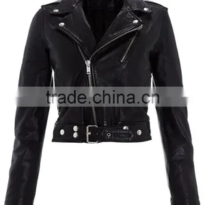 Cropped Leather Jacket for Women's thumbnail-1