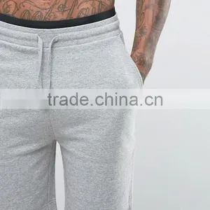 High Quality New Design Custom Drawstring Waist Black Piping Cotton Viscose Breathable Jersey Grey Men's Running Fashion SHorts thumbnail-3