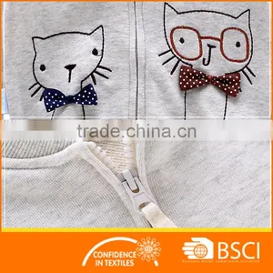 Zipper Front Open Clothing Baby Girl Cute Animal Embroidery Fleece Coat Jackets thumbnail-3