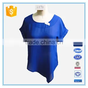 Ladies Elegant Chiffon Short Sleeves Blouse thumbnail-1