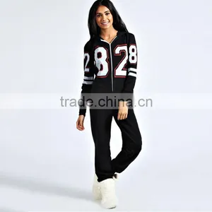 OEM Customized Fashion Adult Number Printed Front Zipper Onesie thumbnail-1