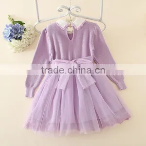 New Design Baby Grils Sweater Lace Dress for Autumn or Winter thumbnail-4