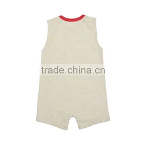 Sleeveless Baby Summer Romper Little Car Applique Infant Baby Onesie Romper thumbnail-2