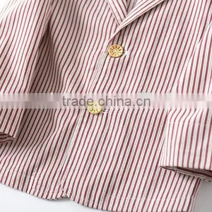 2017 New Latest Design High Quality Factory Price Flax Striped Boy Suit thumbnail-6