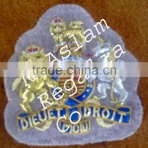 Hand Embroidery Coat of Arm Badge, Regiment Badge thumbnail-1