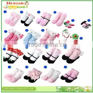 18 Designs Are in Stocked, Socks ; 3D Carton Socks for Lovely Baby , Newborn Baby Kids Girl Anti-slip Lace Floral Socks thumbnail-1