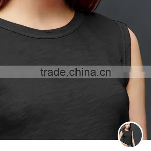 Custom 100% Cotton Vest Women Plain Tank Top Wholesale in Guangzhou thumbnail-6