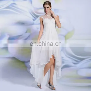 Elegant Fashion White Sexy Short Front Long Back Wedding Dress thumbnail-5