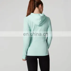 Women Hoodies Long Sleeve Girls Fitness Zipper Tops Casual Hoodies Jackets thumbnail-3