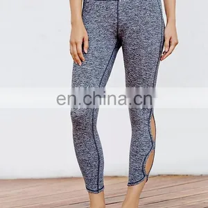 Yihao 2015 Elastic Waistband High Quality Ladies Yoga Legging Designs Wholesale Custome Make New Design Leggings thumbnail-3