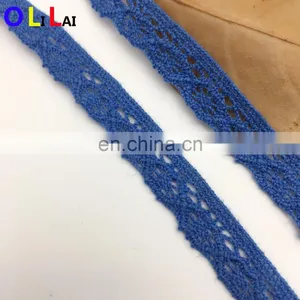 OLCT453 1.0cm Fashion Blue Cotton Crochet Guipure Tillle Lace Trimming for Ladies thumbnail-2
