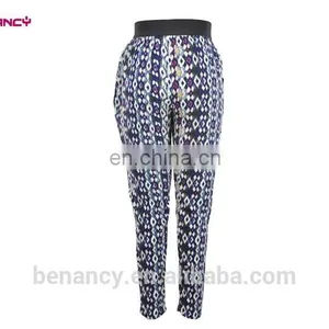 New Design Customized Leaf Print Casual Rayon Boho Harem Trouser Pants thumbnail-5