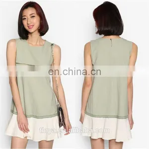 Wholesale Women Clothes Summer Sleeveless Dress With Layered Hem Women Dresses thumbnail-1