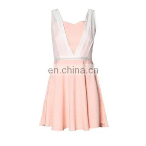 OEM 2016 Women Casual Dress Fashion Sleeveless Layered Lace Dress thumbnail-6